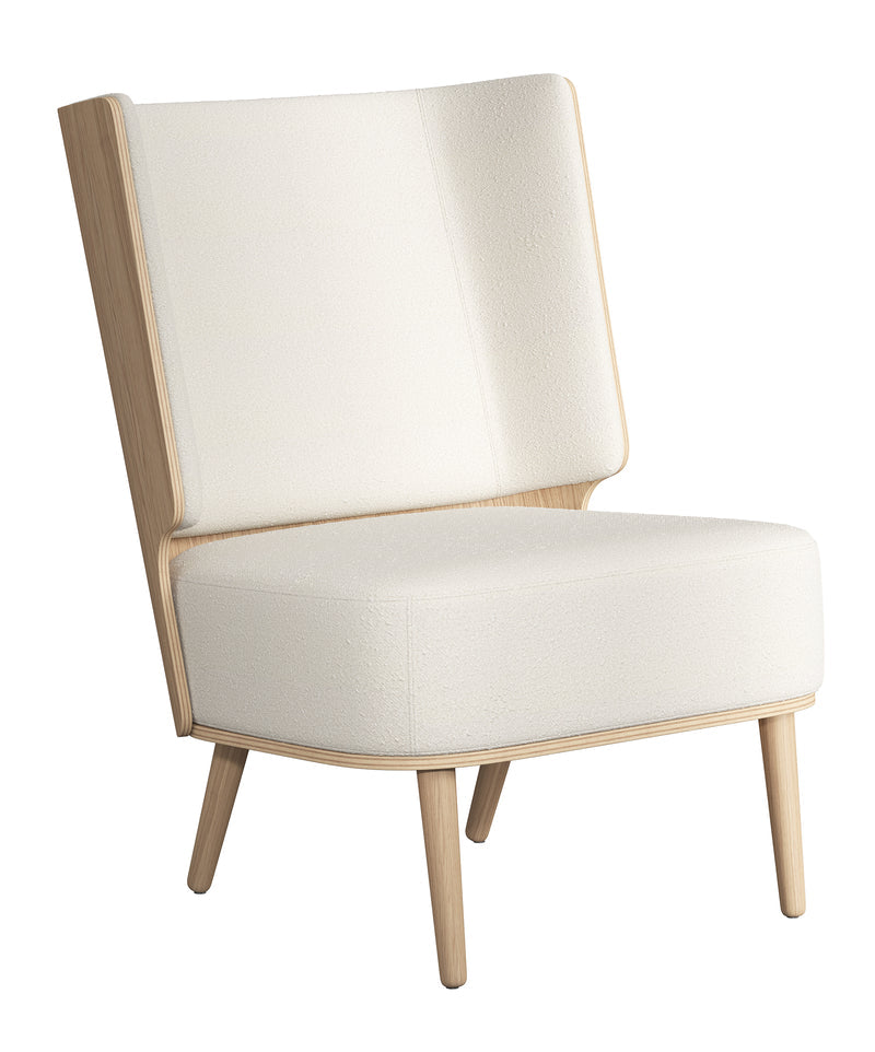 SERENA LOUNGE CHAIR - NATURAL OAK/WHITE BOUCLE