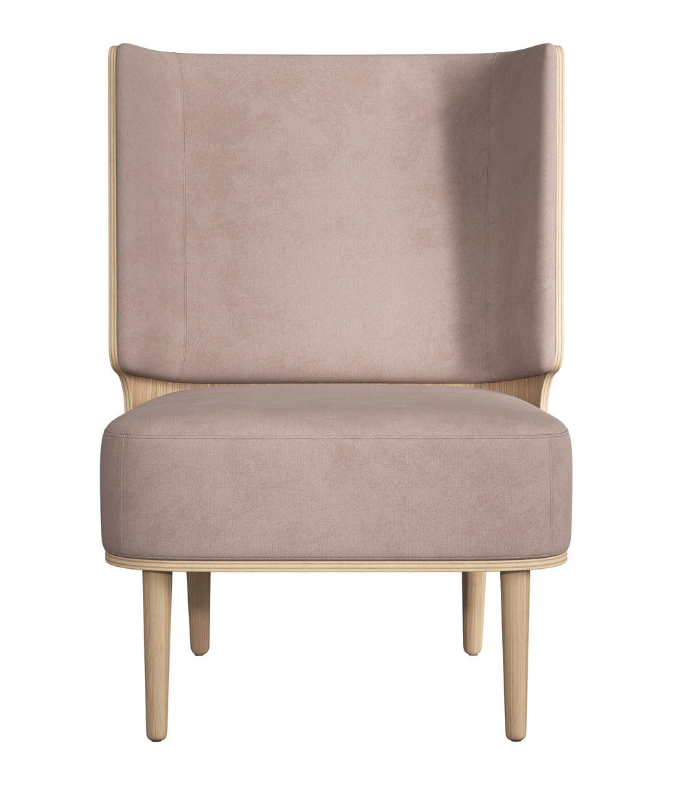 SERENA LOUNGE CHAIR - NATURAL OAK/DUSTY ROSE