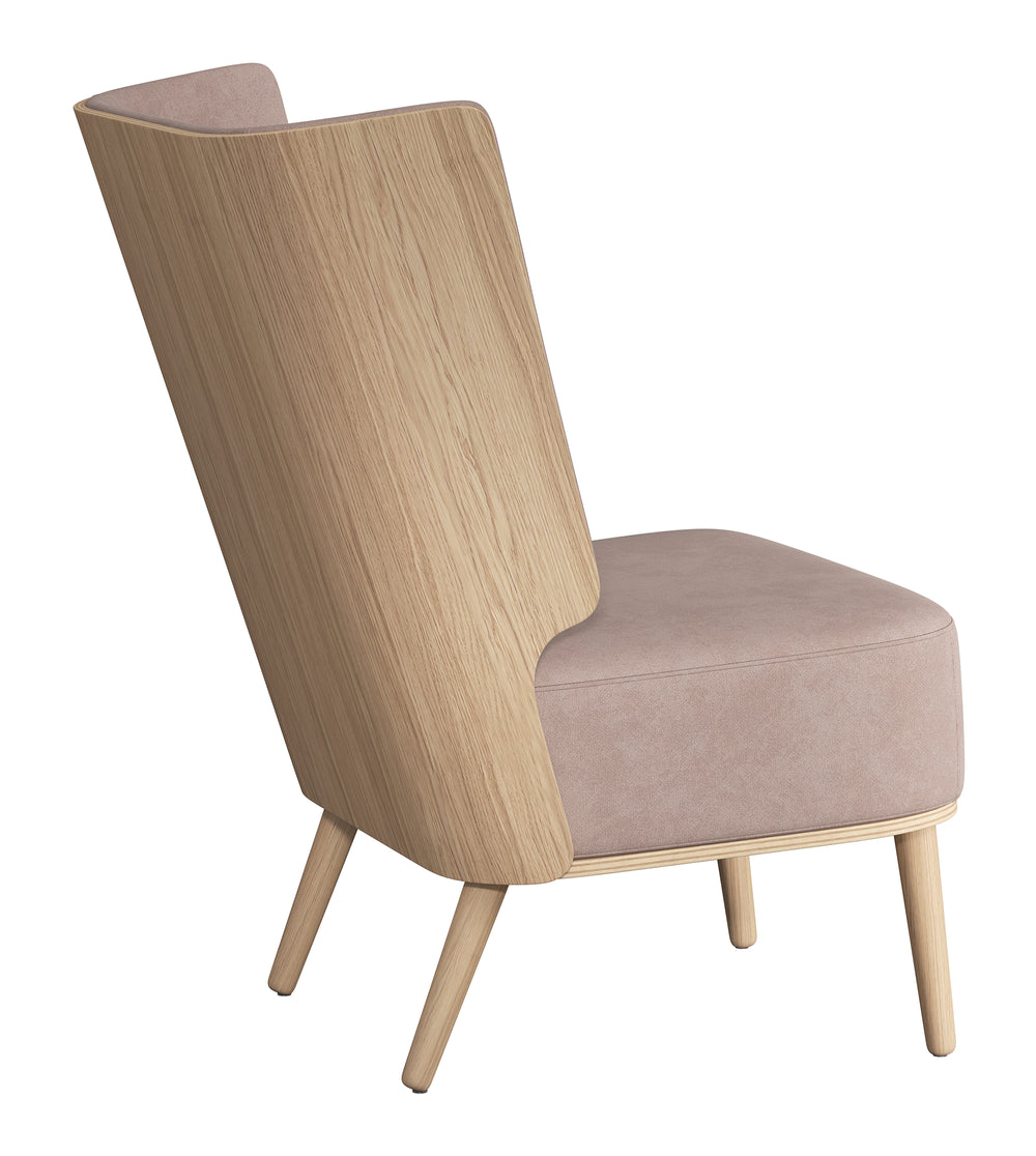 SERENA LOUNGE CHAIR - NATURAL OAK/DUSTY ROSE