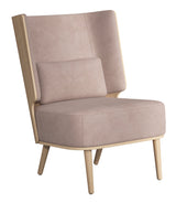 SERENA LOUNGE CHAIR - NATURAL OAK/DUSTY ROSE