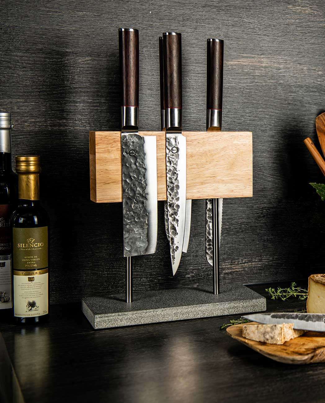 MAGNETISCH MESSENBLOK - EIK/NATUURSTEEN