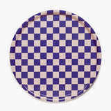 RONDE PLATEAU CHECKER - INDIGO/ALMOND