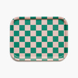 RECHTHOEKIGE PLATEAU CHECKER - PEACH / TULIP