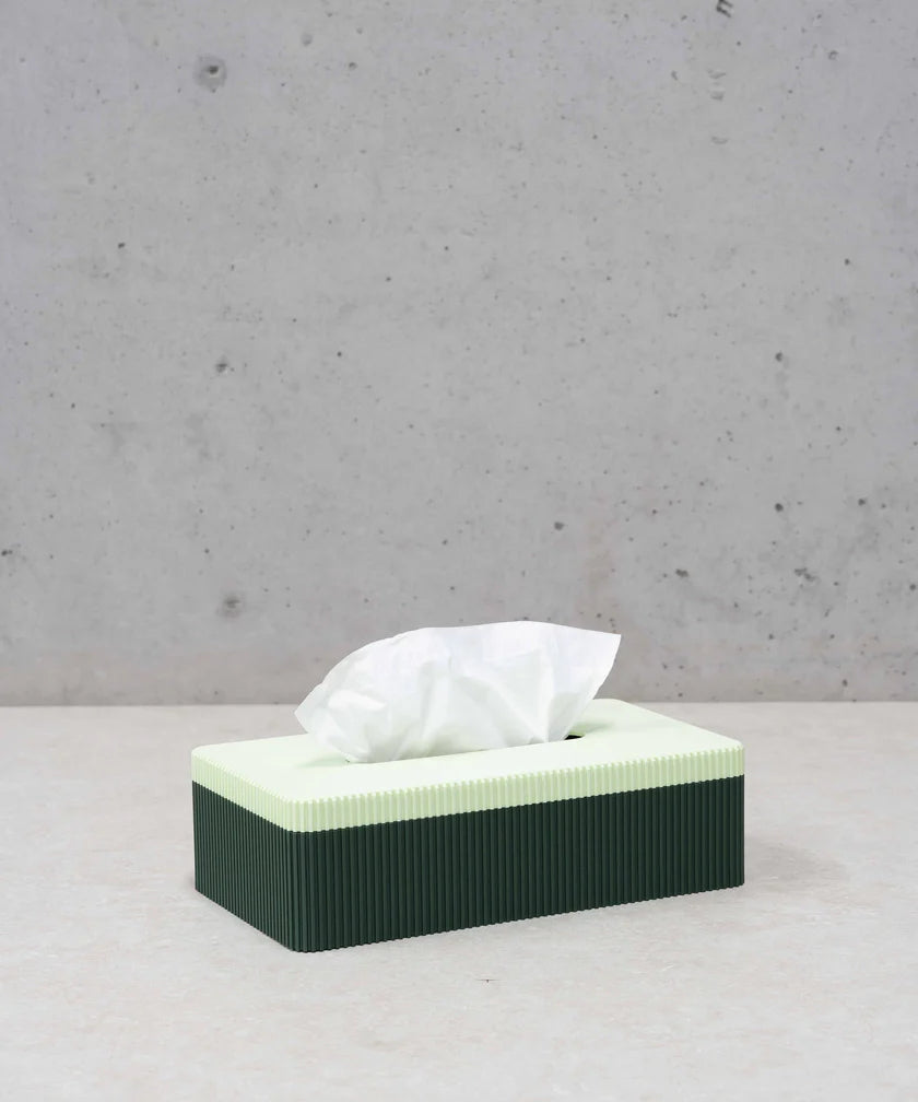 MILLIE TISSUE BOX - HIGHLAND GREEN / MINT