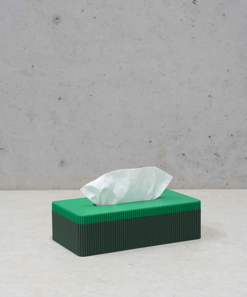 MILLIE TISSUE BOX - HIGHLAND GREEN / PEARL GREEN