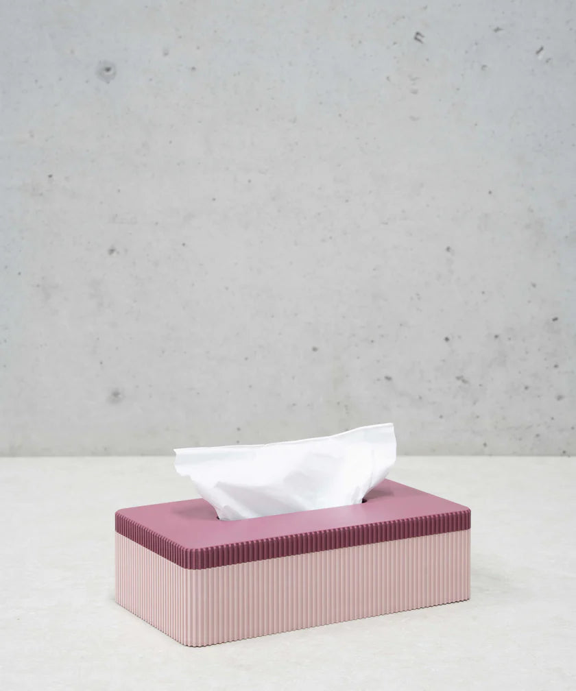 MILLIE TISSUE BOX - ROSY / BURGUNDY MATT