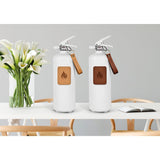 BRANDBLUSSER - WIT/DONKERBRUIN LEDER