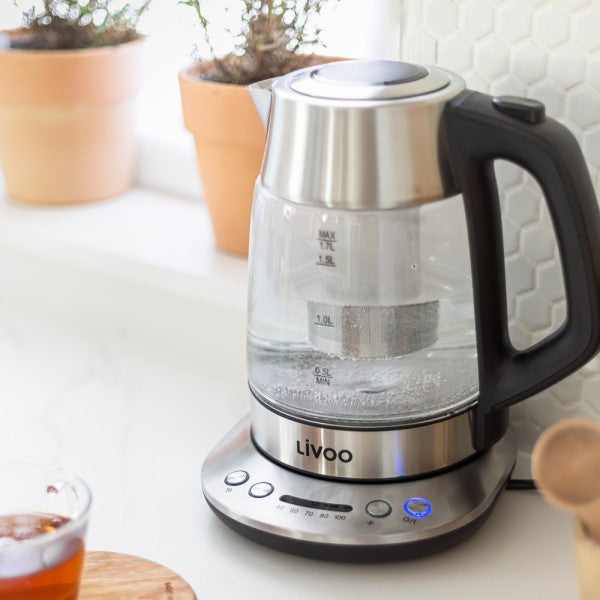 WATERKOKER/THEEPOT MET INSTELBARE TEMPERATUUR 1,7 L