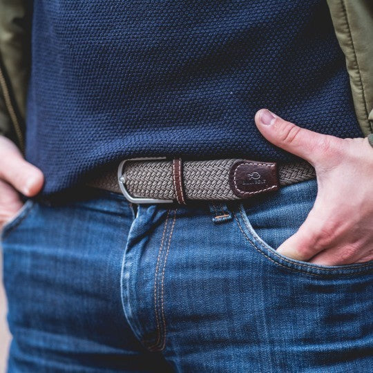 GEVLOCHTEN RIEM - BEIGE TAUPE