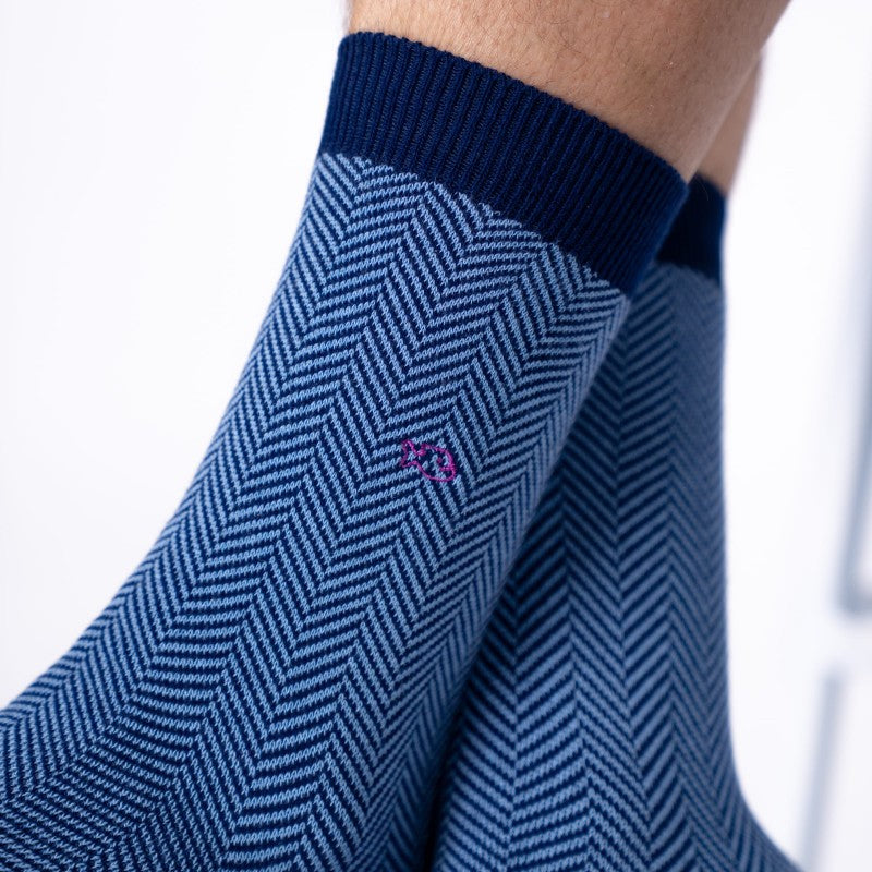 SOKKEN HERRINGBONE - SEA MIST