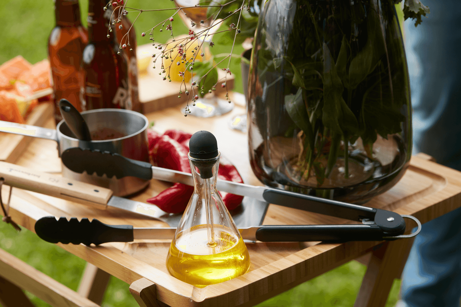 GLAZEN OLIEFLES MET PIPET