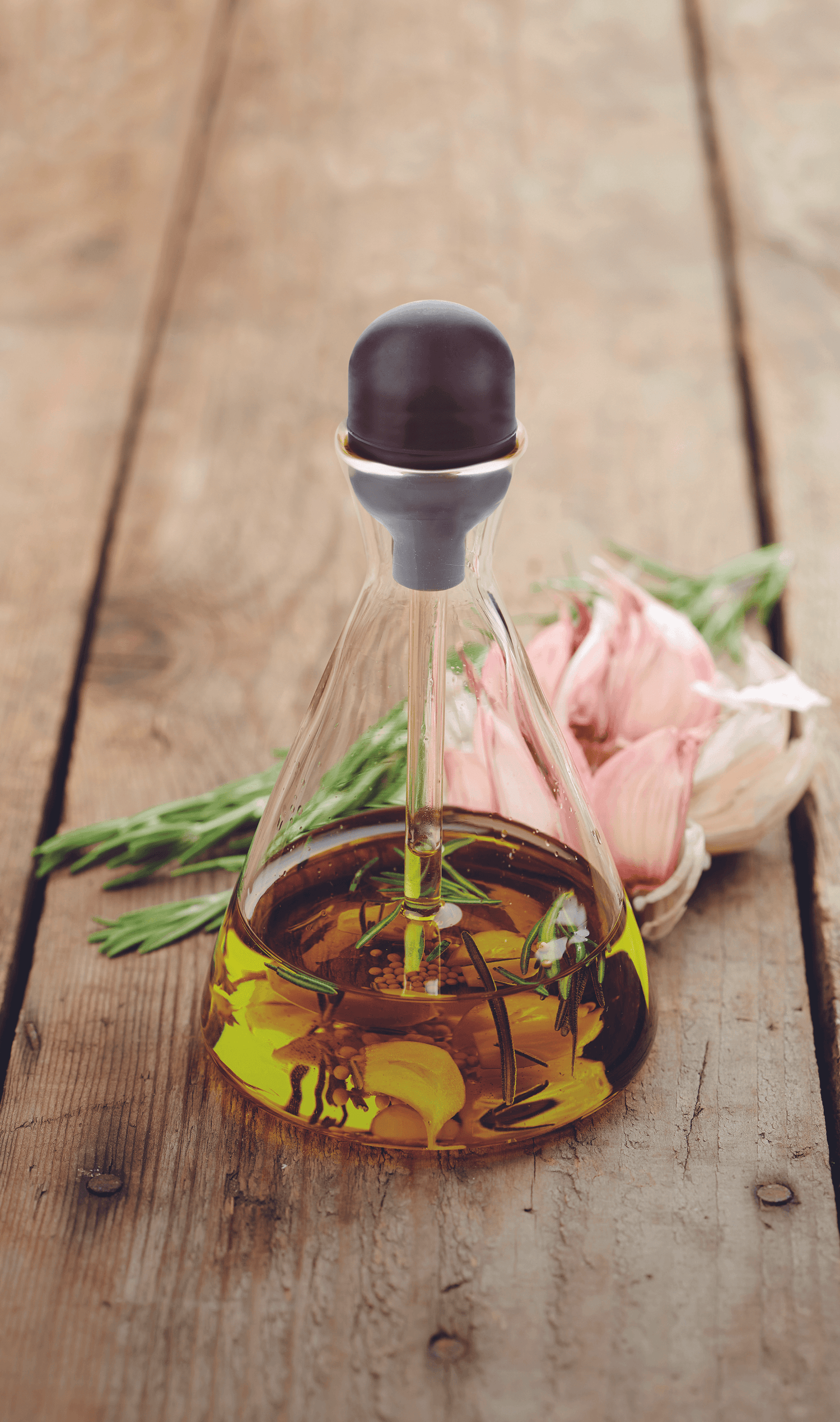 GLAZEN OLIEFLES MET PIPET