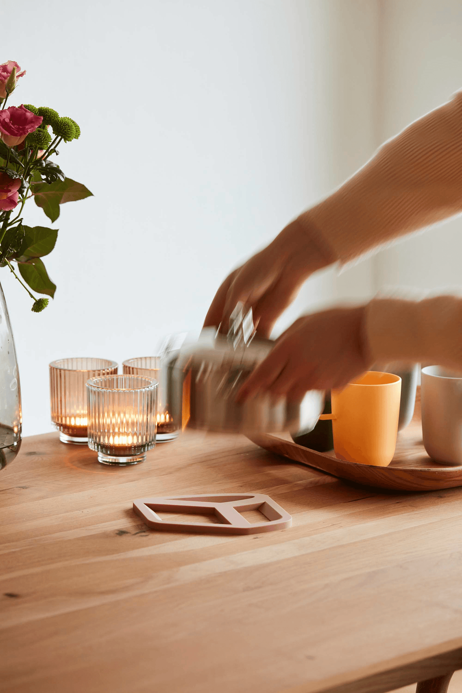 PAN ONDERZETTER - OUD ROZE