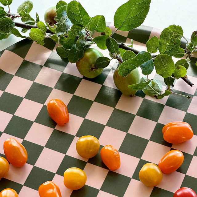 RONDE PLATEAU CHECKER - OLIVE