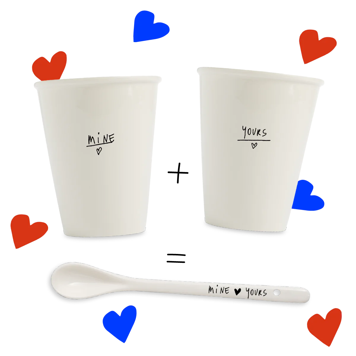 BEKERS MINE & YOURS +  GRATIS LEPEL
