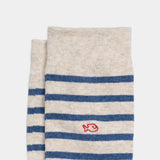 SOKKEN WIDE STRIPES - BEIGE & BLUE