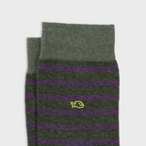 SOKKEN WIDE STRIPES - MOTTLED GREEN & PURPLE