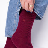 VROUWENSOKKEN - ANGORA BURGUNDY