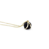 GOUDEN KETTING - ZWARTE RONDE HANGER