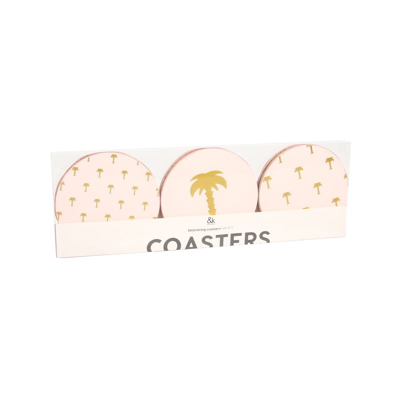 COASTERS PALM TREE - PINK