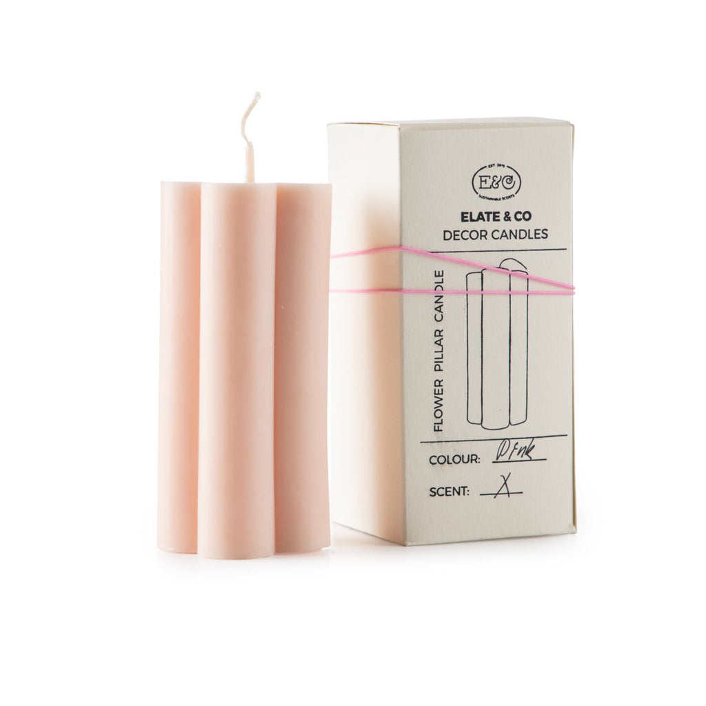 FLOWER PILLAR CANDLE Pink