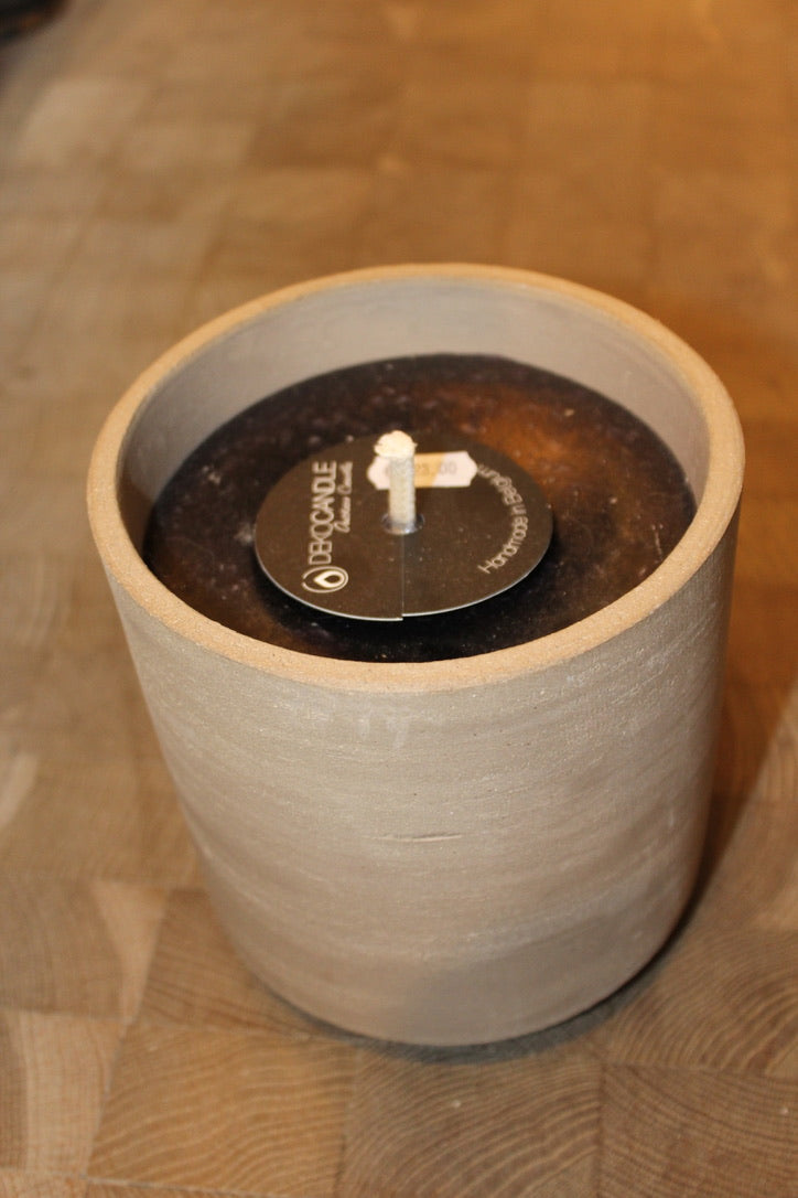 DEKOCANDLE POT GRIJS HOOG MEDIUM