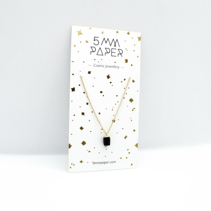 GOUDEN KETTING - ZWARTE CILINDER HANGER