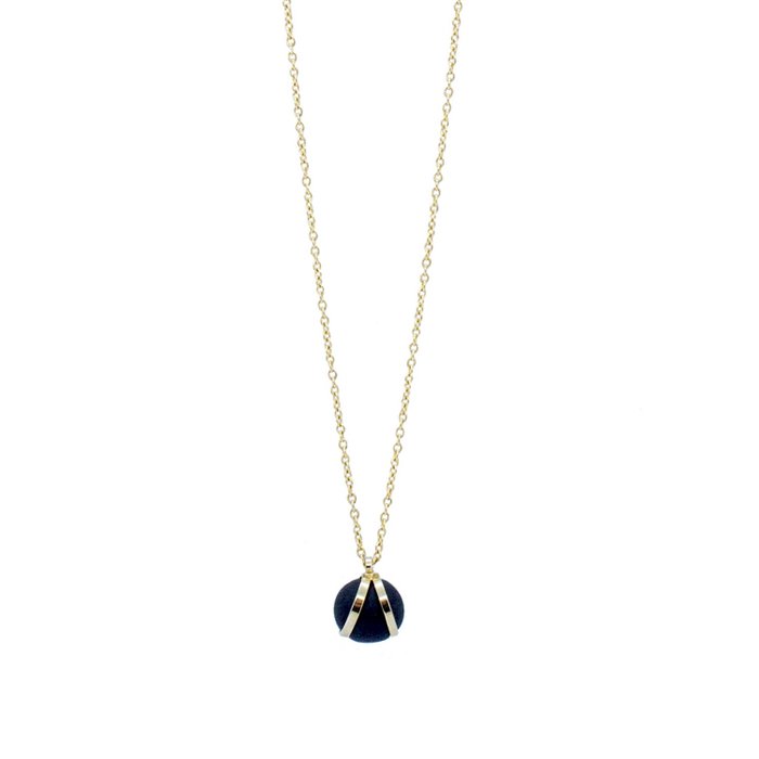 GOUDEN KETTING - ZWARTE RONDE HANGER