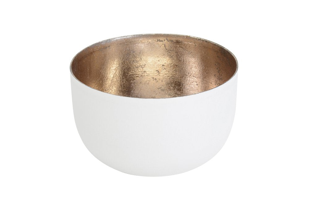 MADRAS THEELICHTHOUDER - WHITE/GOLD - S