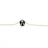 GOUDEN KETTING - ZWARTE RONDE HANGER