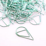 CUTE GREEN DROPLET PAPER CLIPS