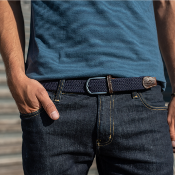 GEVLOCHTEN RIEM - BLEU MARINE