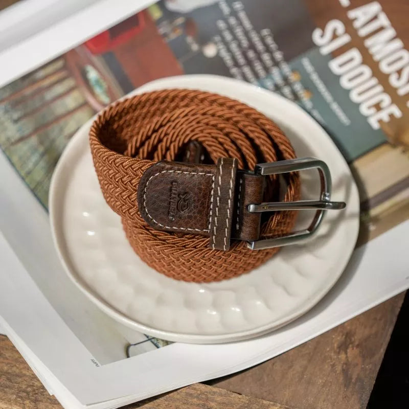 GEVLOCHTEN RIEM - CARAMEL