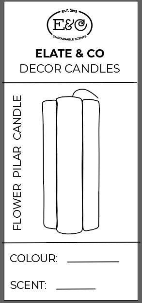 FLOWER PILLAR CANDLE cream