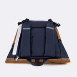 FAGUO CYCLING BAG - VELOURS BLAUW & COGNAC